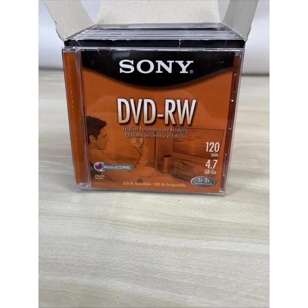 Sony DVD-RW Recordable 8 Left Of 10 Pack 4.7GB 120 Min Discs NEW